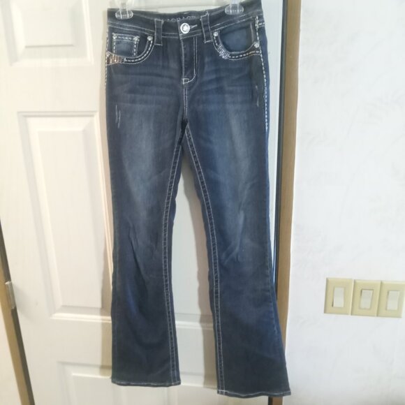 Grace In LA Women's Easy Fit Embellished Sequined Jeans Size 27 - Picture 4 of 8